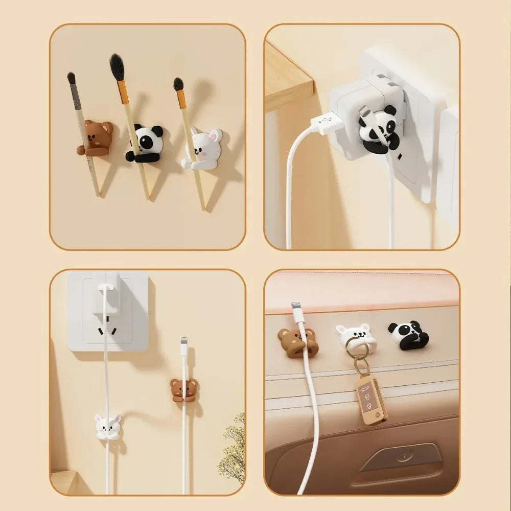Desktop Cable Organizer Holder Winder Clips Desk Self-Adhesive Mobile Phone Data Cable Management Wire Cord Holder