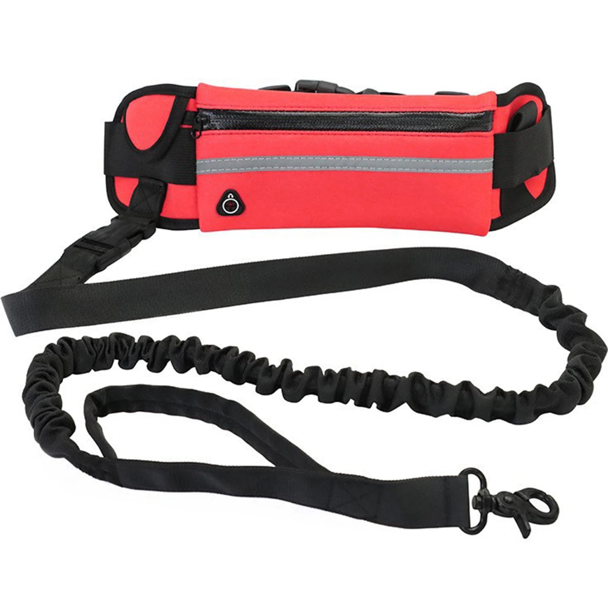 Hands-Free Reflective Dog Leash with Waist Belt & Pouch – Perfect for Running & Walking