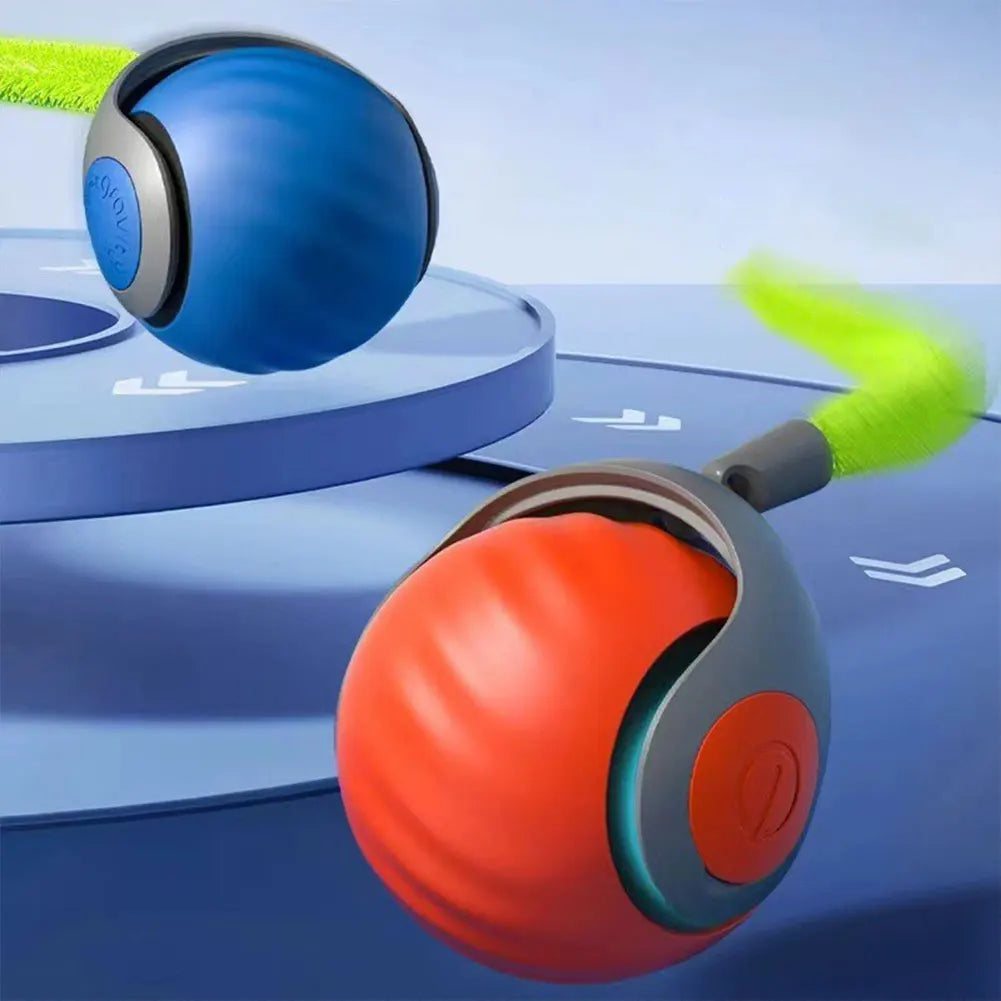 Automatic Moving Cat Toy Ball Smart Cat Toys USB Rechargeable Smart Cat Toys Ball Speedy Tail Cat Toy Cat Interactive Ball Toys