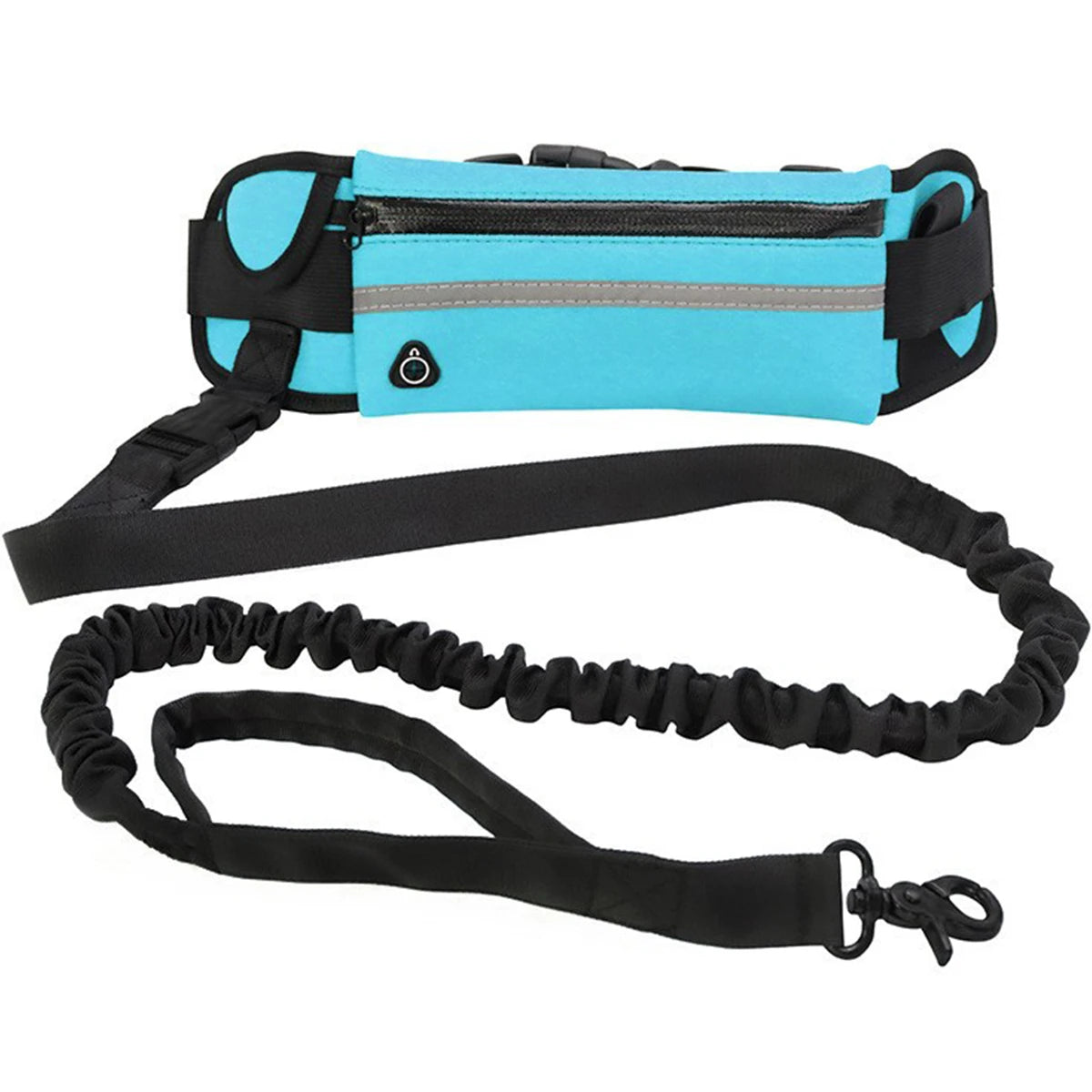 Hands-Free Reflective Dog Leash with Waist Belt & Pouch – Perfect for Running & Walking