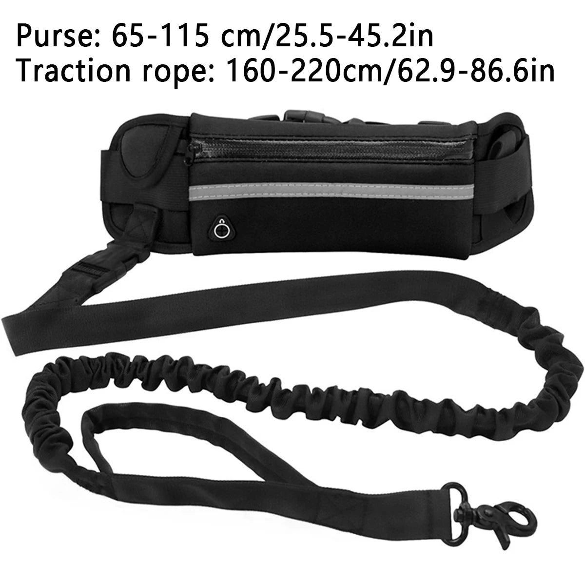 Hands-Free Reflective Dog Leash with Waist Belt & Pouch – Perfect for Running & Walking