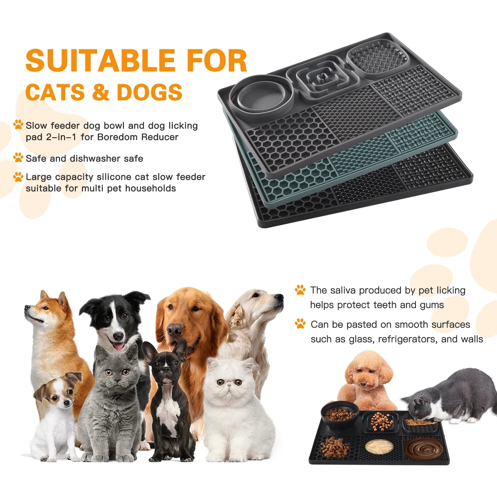 Silicone Dog Licking Pad – Slow Feeder with Strong Suction, BPA-Free