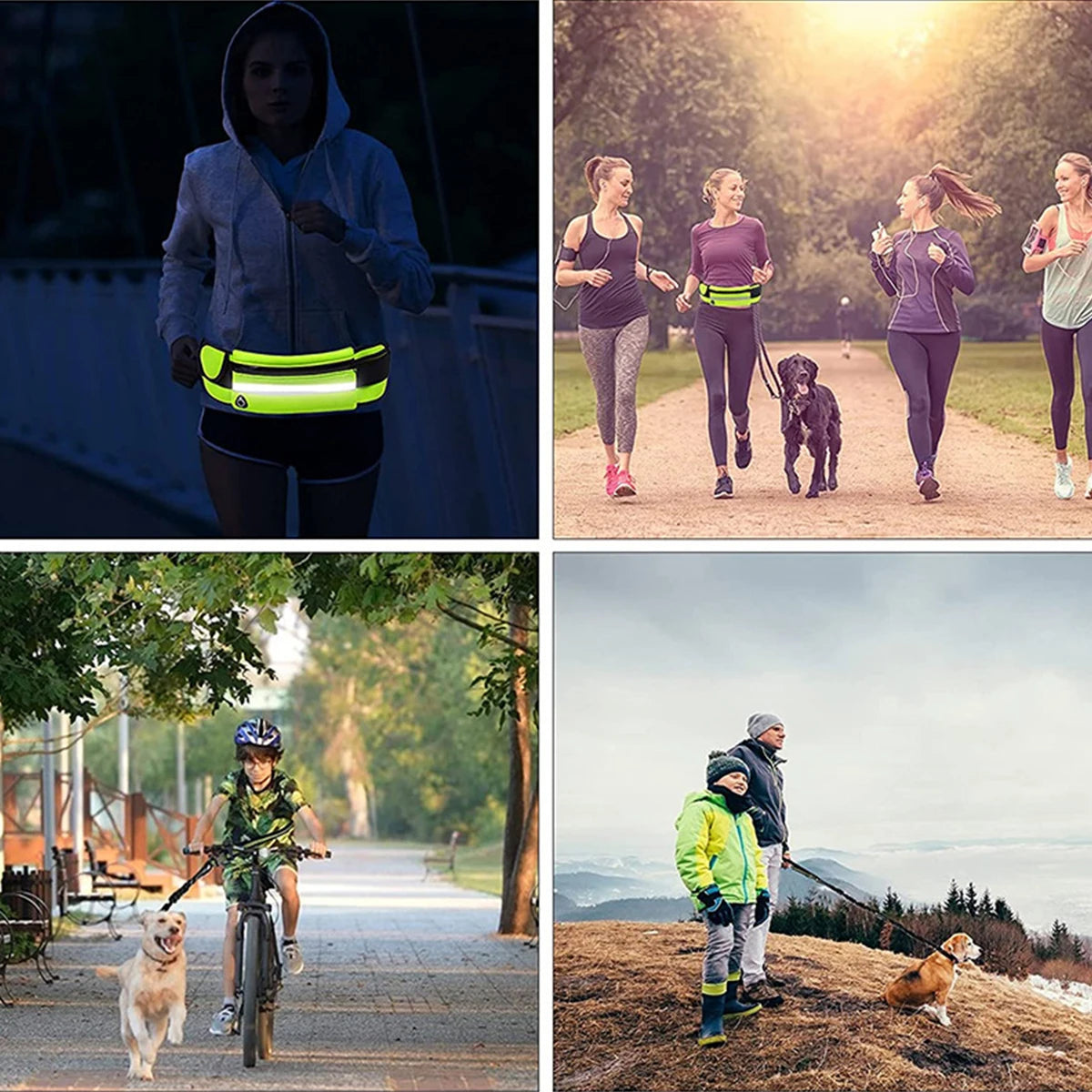 Hands-Free Reflective Dog Leash with Waist Belt & Pouch – Perfect for Running & Walking