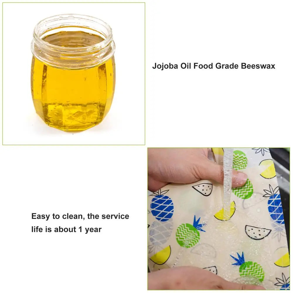 Beeswax Wrap Reusable Natural Food Grade Preservative Cloth Organic Cotton Eco Friendly Sustainable For Kitchen Food Storage