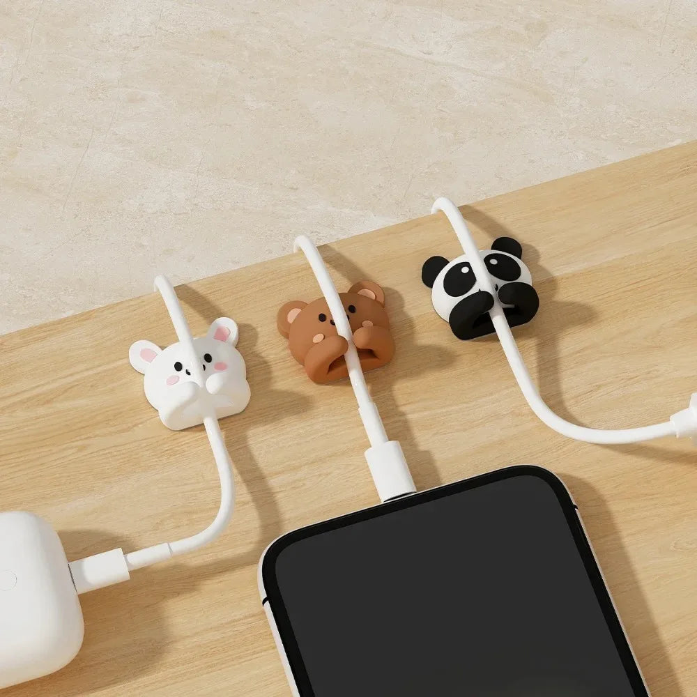 Desktop Cable Organizer Holder Winder Clips Desk Self-Adhesive Mobile Phone Data Cable Management Wire Cord Holder